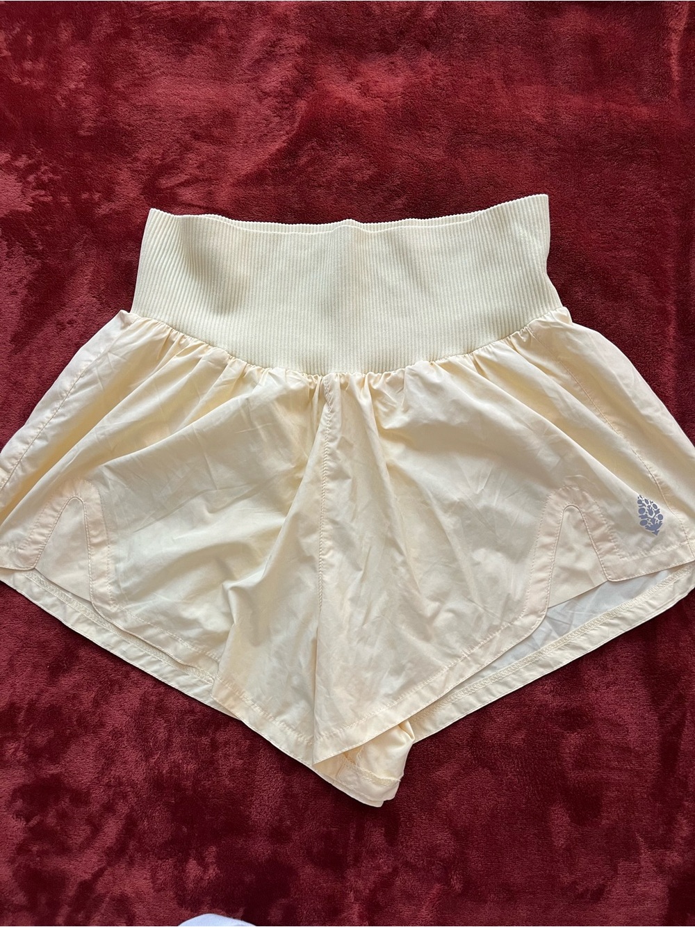 FP Movement by Free People Cream High-Waist Athletic Shorts